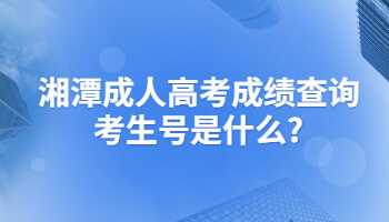 湘潭成人高考成績查詢考生號(hào)是什么?